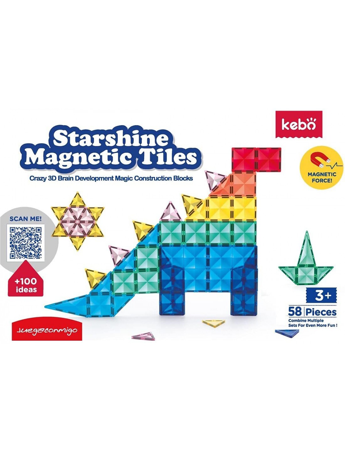 Starshine Magnetic Tiles - 58 piezas. Kebo
